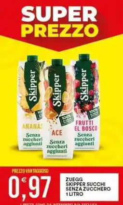 Vantaggio Cash&Carry ZUEGG SKIPPER Succhi senza zucchero 1 litro offerta