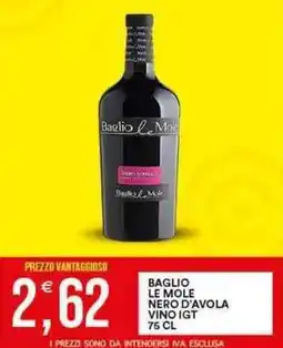 Vantaggio Cash&Carry BAGLIO LE MOLE Nero d'avola vino igt offerta