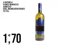 Vantaggio Cash&Carry 3 NOBILI vino bianco greco del beneventano offerta
