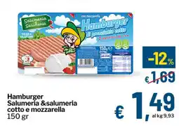 Qui Discount Hamburger Salumeria &salumeria cotto e mozzarella offerta