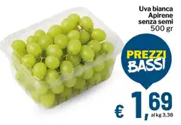 Qui Discount Uva bianca Apirene senza semi offerta