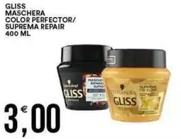Vantaggio Cash&Carry GLISS Maschera color perfector/ suprema repair offerta