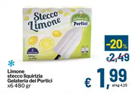 Qui Discount Limone stecco liquirizia Gelateria dei Portici offerta