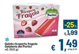 Qui Discount Gelato ricoperto fragola Gelateria dei Portici offerta