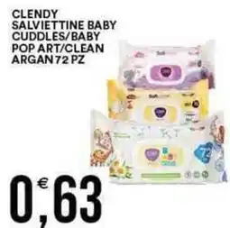 Vantaggio Cash&Carry CLENDY Salviettine baby cuddles/baby pop art/clean argan offerta