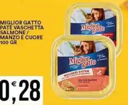 Vantaggio Cash&Carry MIGLIOR GATTO Pate vaschetta salmone/ manzo e cuore offerta