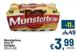 Qui Discount Munsterbrau birra 4° bottiglia offerta