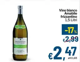 Qui Discount Vino bianco Amabile frizzantino offerta