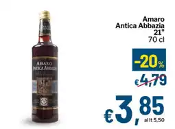 Qui Discount Amaro Antica Abbazia 21° offerta