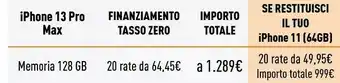 Unieuro Iphone 13 pro max 128gb offerta