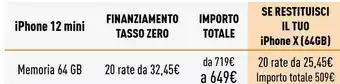 Unieuro Iphone 12 mini 64gb - nero offerta