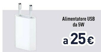 Unieuro Alimentatore usb da 5w offerta