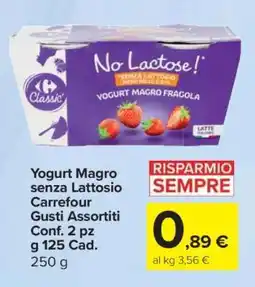 Carrefour Yogurt Magro senza Lattosio Carrefour Gusti Assortiti offerta