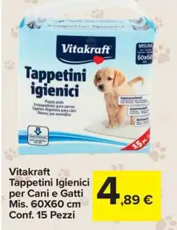 Carrefour Vitakraft Tappetini Igienici per Cani e Gatti offerta