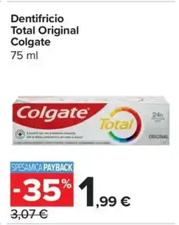 Carrefour Dentifricio Total Original Colgate offerta