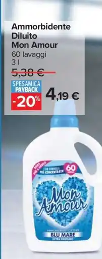Carrefour Ammorbidente Diluito Mon Amour offerta