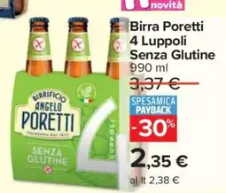 Carrefour Birra Poretti 4 Luppoli Senza Glutine offerta