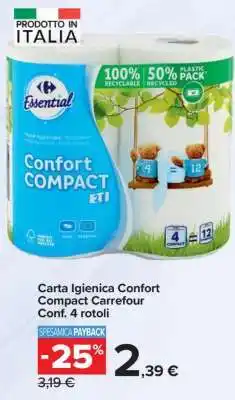 Carrefour Carta Igienica Confort Compact Carrefour offerta
