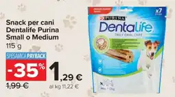 Carrefour Snack per cani Dentalife Purina Small o Medium offerta
