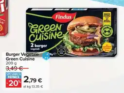 Carrefour Burger Vegetale Green Cuisine offerta