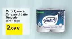Carrefour CARTA IGIENICA CAREZZA DI LATTE TENDERLY offerta
