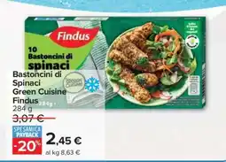 Carrefour Bastoncini di Spinaci Green Cuisine Findus offerta