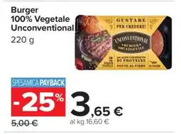 Carrefour Burger 100% Vegetale Unconventional offerta