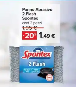Carrefour Panno Abrasivo 2 Flash Spontex offerta