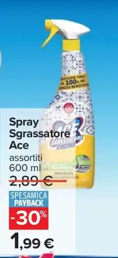 Carrefour Spray Sgrassatore Ace offerta