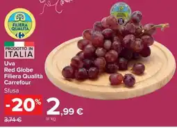 Carrefour Uva Red Globe Filiera Qualità Carrefour offerta