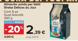 Carrefour ALIMENTO UMIDO PER GATTI SHEBA DÉLICES DU JOUR offerta