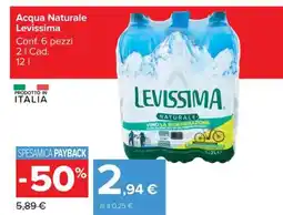 Carrefour Acqua Naturale Levissima offerta