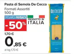 Carrefour Pasta di Semola De Cecco offerta