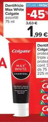Carrefour Dentifricio Max White Colgate assortiti 75 ml offerta