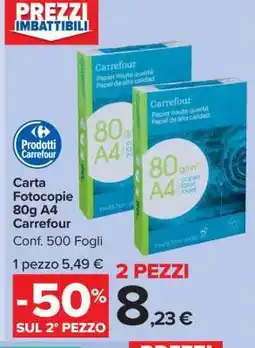 Carrefour Carta Fotocopie 80g A4 Carrefour offerta