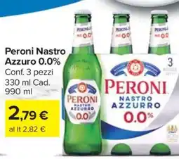Carrefour Peroni Nastro Azzurro 0.0% offerta