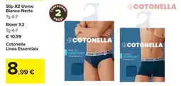 Carrefour Slip X2 Uomo Bianco-Nerto offerta