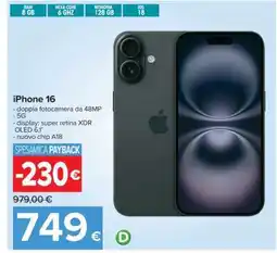 Carrefour iPhone 16 offerta