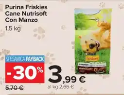Carrefour Purina Friskies Cane Nutrisoft Con Manzo offerta