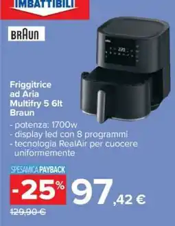 Carrefour Friggitrice ad Aria Multifry 5 6lt Braun offerta