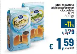 Qui Discount Midi fagottino albicocca/crema/ cioccolato 6 Pz offerta
