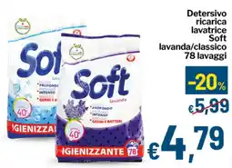 Qui Discount Detersivo ricarica lavatrice Soft lavanda/classico 78 lavaggi offerta