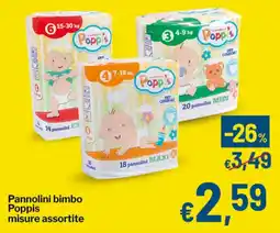 Qui Discount Pannolini bimbo Poppis misure assortite offerta