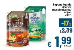 Qui Discount Sapone liquido ricarica muschio&aloe/ argan offerta