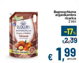 Qui Discount Bagnoschiuma argan&ambra ricarica offerta