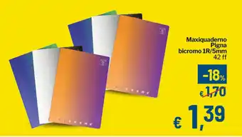 Qui Discount Maxiquaderno Pigna bicromo 1R/5mm offerta