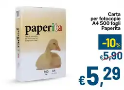 Qui Discount Carta per fotocopie A4 500 fogli Paperita offerta