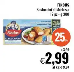 Famila FINDUS Bastoncini di Merluzzo 12 pz offerta
