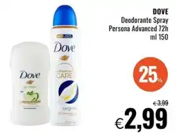 Famila DOVE Deodorante Spray Persona Advanced 72h offerta