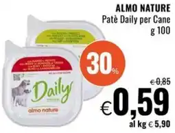Famila ALMO NATURE Patè Daily per Cane offerta